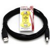 Logo USB kábel (2.0), USB A samec - USB B samec, 3m, čierny
