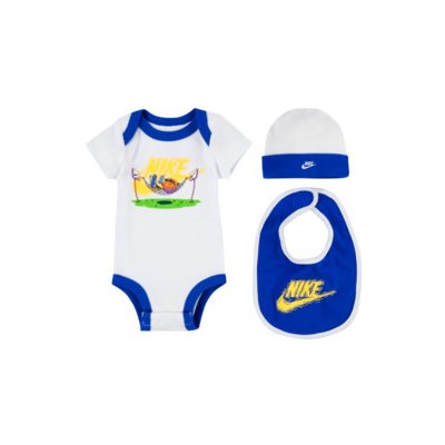 Nike nikemoji hat bodysuit & bib -piece set NN- Biela