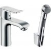 Hansgrohe Metris New - Umývadlová batéria s ručnou sprchou Bidette, s výpusťou, chróm 31285000