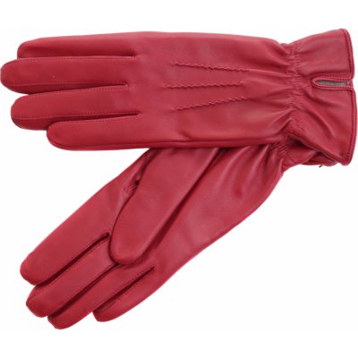 Špongr Tara dámske kožené rukavice s kašmírovou podšívkou červené