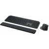 Logitech MX Keys S Combo - Klávesnice a sada myši - podsvícená - bezdrátový - Bluetooth LE - AZERTY - francouzská - klávesový spínač: Scissor-Key - grafit - s Palm Rest