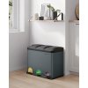 SONGMICS Odpadkový kôš na triedený odpad zeleno-sivý 3 x 15l