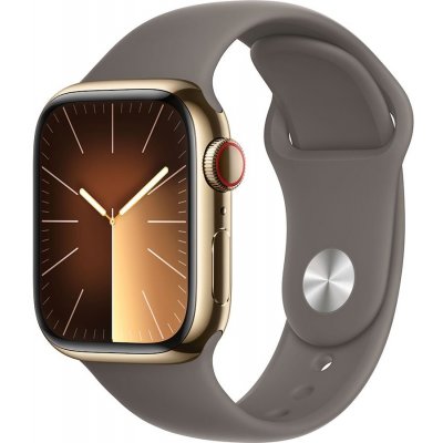 Apple Watch Series 9 GPS + Cellular 45mm Gold Stainless Steel Case with Clay Sport Band... MRMT3QC/A