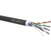 Solarix kábel, cat. 5e, FTP drôt, PVC+PE dvojitý plášť, 305m, čierny outdoor SXKD-5E-FTP-PVC+PE-305