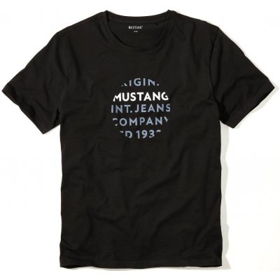 Mustang Čierne pánske tričko Jesper