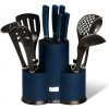 BERLINGERHAUS Sada nožů a kuchyňského náčiní ve stojanu 12 ks Aquamarine Metallic Line BH-6249