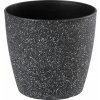 STREND PRO Garden Kvetináč Stone, 23x20,5 cm, čierny, efekt kameňa