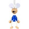 KROKIDO Myška modrá - ručně malovaná dřevěná figurka na pružině