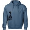 Husľový kľúč gitara - Oversized mikina pánska Moon - kratšia + širšia - L ( Denim )