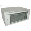 XtendLan 4U/600x450, na stenu, jednodielny, sklenené dvere, sivý (WS-4U-64-GREY-P)