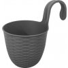 Závesný kvetináč Strend Pro, PP, 26x18x24,5 cm, farba sivá