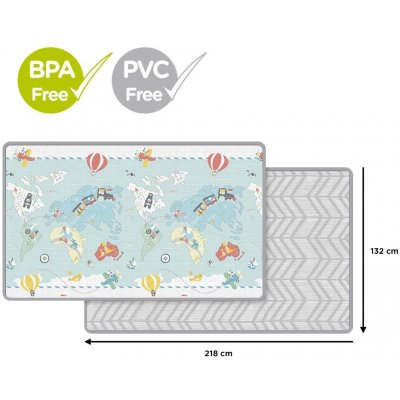 SKIP HOP Podložka na hranie bez PVC a BPA 218x132cm Malý cestovateľ 0m+ 243103