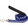 Vodítko Red Dingo White Spots on Navy 20 mm × 1,8 m (R-V-20-017)