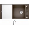 Blanco AXIA III XL 6 S kávová + sklenená krájacia doska 523519 + Blanco MIDA-S chróm 521454