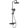 MEXEN MEXEN - Frost nástenný sprchový set s dažďovou sprchou a batériou, čierna 78111-70