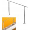 Jiubiaz 160 cm schodisko zábradlie z nehrdzavejúcej ocele zábradlie pre schody zábradlie balkón s 0 priečok, vnútorné a vonkajšie