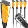ECOLIGHT 4x Solárna LED lampa s pochodňou, tyčinkou, plameňom a ohňom 65 cm PREMIUM