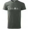 Ekg futbal loptu - Klasické pánske tričko vyššej gramáže - 2XL ( Tmavá bridlica (sivá so zeleným nádychom) )