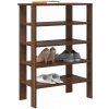 vidaXL Regál na topánky hnedý dub 61x32x87,5 cm spracované drevo