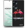 Picasee silikónový čierny obal pre Honor 70 - Flamingos pár
