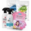 Nanolab Malá súprava na upratovanie: Kyselina citronóvá 1kg + Jedlá sóda 1kg + Peroxid vodíka na upratovanie sprej 500 ml + Biely ocot v spreji 500 ml + Malý lexikón VEĽKÉHO upratovania 2 (set)