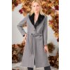 Z6671 DEWBERRY LADIES' COAT-PLAIN GREY šedá XL dewberry 2465430608024