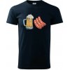 Pivo a klobása - Klasické pánske tričko vyššej gramáže - XS ( Tmavomodrá (takmer čierna) )