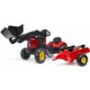 Falk Šliapací traktor 2030M Red Supercharger pedal charger s odpojiteľnou vlečkou