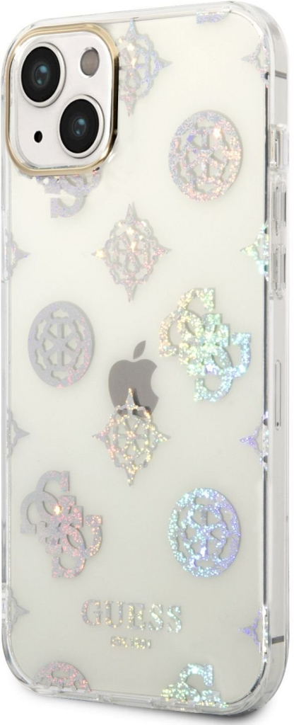 Guess PC/TPU Peony Glitter iPhone 14 Plus biele