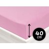 Jersey napínacie prestieradlo na extra vysoký matrac JR-008 Ružová lila 180 x 200 - výška 40 cm