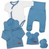 Bavlnená súprava pre bábätko do pôrodnice 5D, Made with love, modra