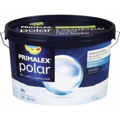 Farba na stenu Primalex Polar biela 7,5 kg