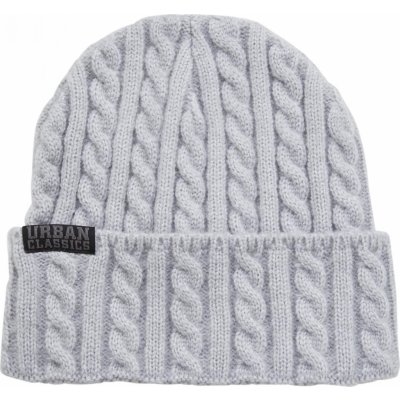 Urban Classics Zimná čiapka Cable Knit Beanie Farba: heathergrey, Veľkosť: Uni