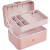 Šperkovnica, 2-poschodová úložná, 11 x 16 x 8 cm, ružová