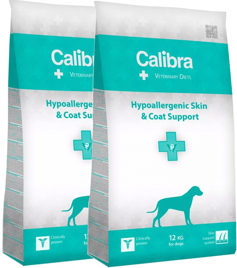 Calibra Vet Diet Dog Hypoallergenic Skin & Coat support 2 x 12 kg