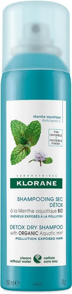 Klorane Detox suchý šampón s BIO mätou vodnou 150 ml