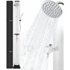 AREBOS Solárna sprcha 40 l s integrovaným teplomerom Ručná sprcha otočná sprchová hlavica s nožnou sprchou a prípojkou na záhradnú hadicu Montážny materiál Strieborná