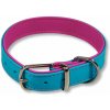 Kožený obojek pro psy tyrkysovo-růžový 3cm (měkká kůže) Vyberte velikost: XL