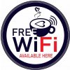 Ceduľa Free Wifi - Available Here 30x30 cm Plechová tabuľa