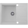 Gamma Modern 6550, 1-komorový granitový drez 650x500x210 mm s krátkym odkvapkávačom, biela, GMA-ZLE000094