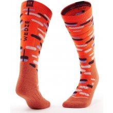 WEDZE Detské lyžiarske ponožky 100 oranžové červená