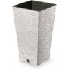 PROSPERPLAST Kvetináč FURU SQUARE ECO WOOD 24cm biely