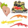 Náramok dinosaurus naťahovací mačkací silikón 22cm - mix farieb
