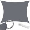 Tieniaca plachta štvorcová 3x3 m + lano sivá 3 x 3 m