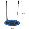 Závesná záhradná hojdačka bocianie hniezdo pre deti, modrá, 90 cm