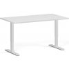 Výškovo nastaviteľný stôl, 140x80 cm, 1 motor, biela podnož, biela