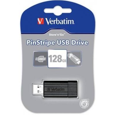 VERBATIM USB Flash Disk Store 'n' Go PinStripe 128GB - Black 49071