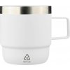 Dvojstenný hrnček z recyklovaného nerezu (180 ml) Lilia, biela