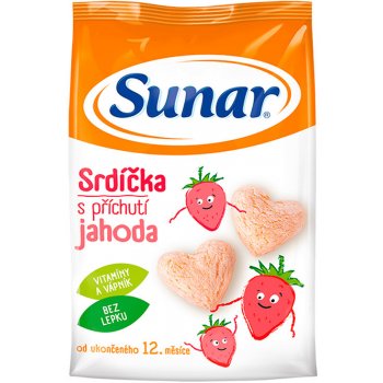 Hero Sunárek detský snack jahodové srdiečka 50 g