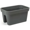 Lamela Balkónový kvetináč na zábradlie 45x29x24,5 cm Lobelia, antracit